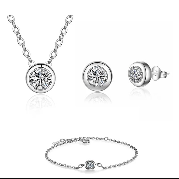 Sterling Stud CZ Jewelry Set - Picture 1 of 1
